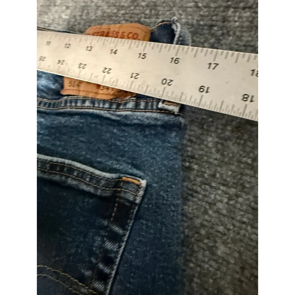 Levis 514 Mens Jeans W34 L34 Straight Fit Blue Denim‎ Cotton Blend